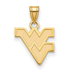 Sterling Silver Gold-plated LogoArt West Virginia University W-V Small Pendant