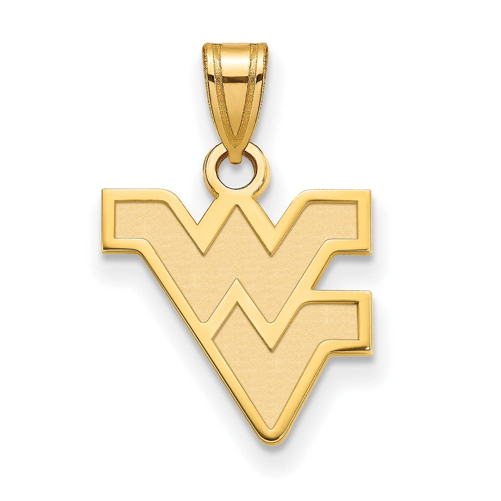 Sterling Silver Gold-plated LogoArt West Virginia University W-V Small Pendant