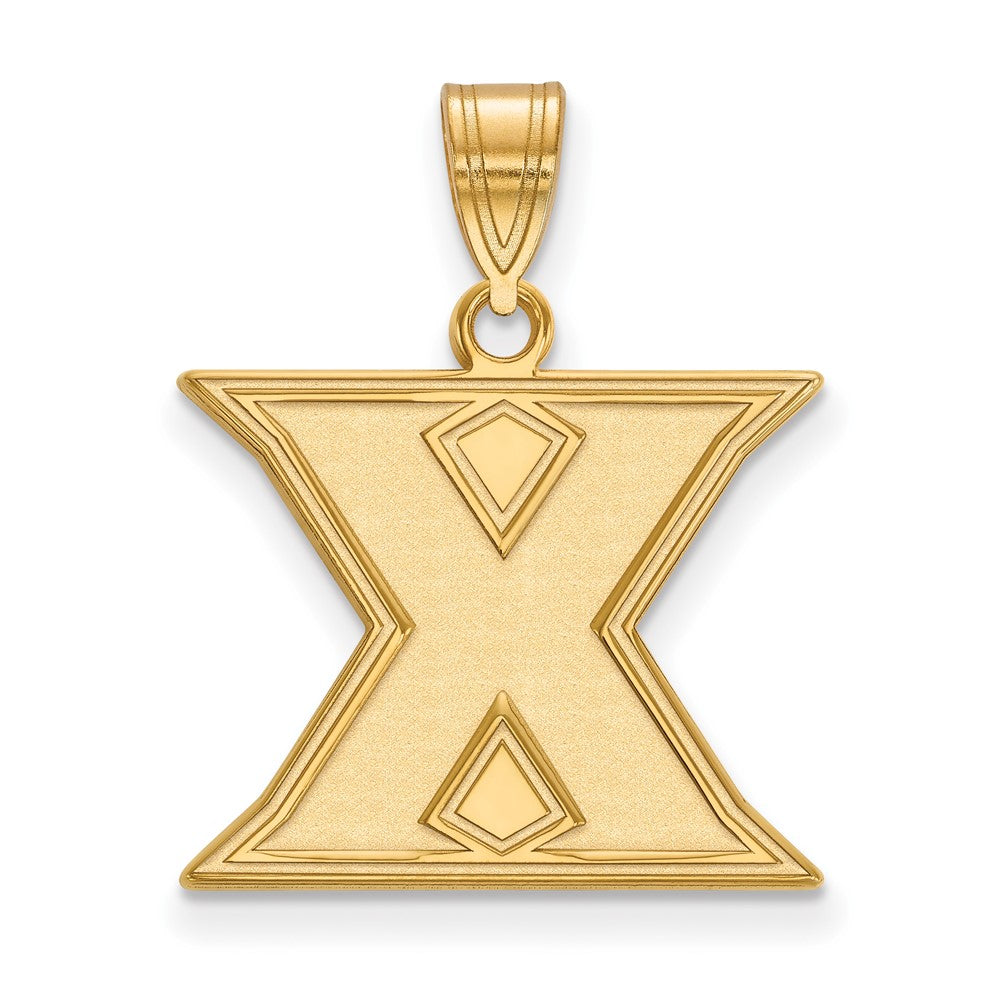 Sterling Silver Gold-plated LogoArt Xavier University Letter X Medium Pendant