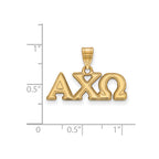 Sterling Silver Gold-plated LogoArt Alpha Chi Omega Sorority Greek Letters Medium Pendant