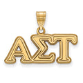 Sterling Silver Gold-plated LogoArt Alpha Sigma Tau Sorority Greek Letters Medium Pendant