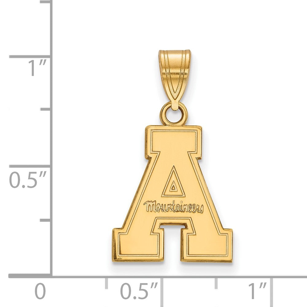 Sterling Silver Gold-plated LogoArt Appalachian State University Medium Pendant