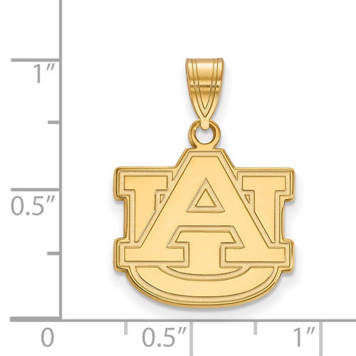 10k Gold LogoArt Auburn University A-U Medium Pendant