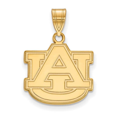 10k Gold LogoArt Auburn University A-U Medium Pendant