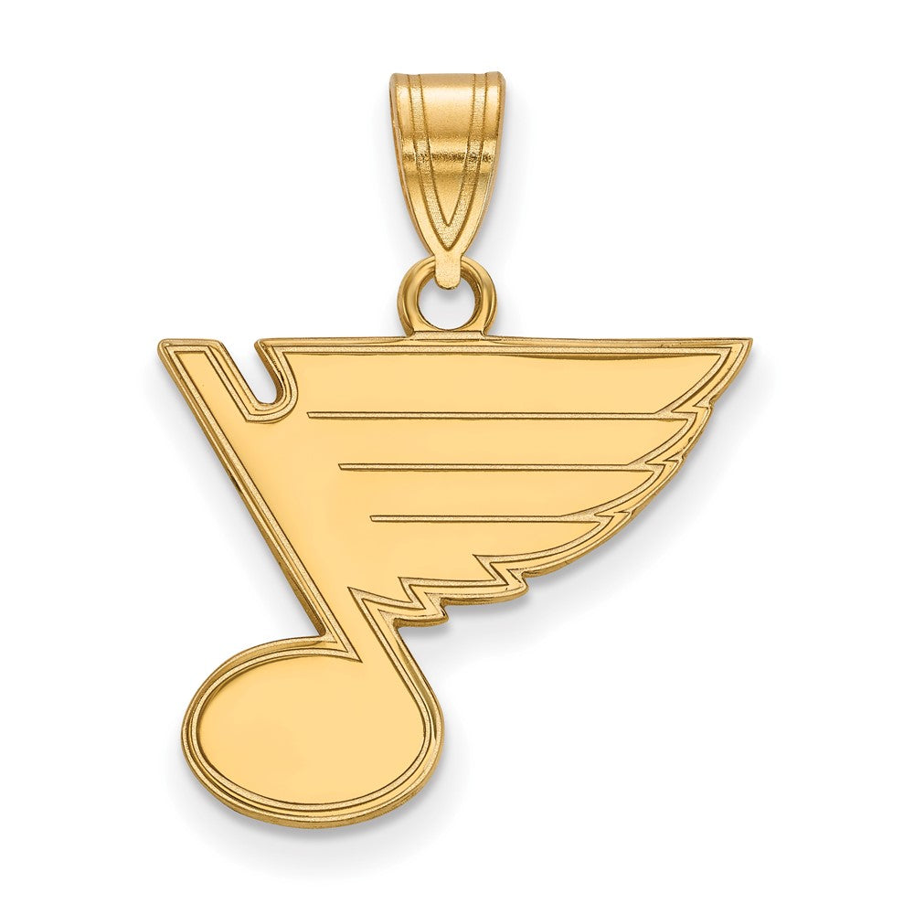 Sterling Silver Gold-plated NHL LogoArt St. Louis Blues Medium Pendant