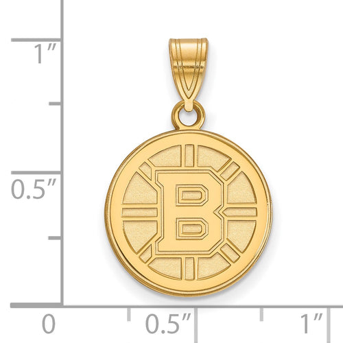 10k Gold NHL LogoArt Boston Bruins Medium Pendant