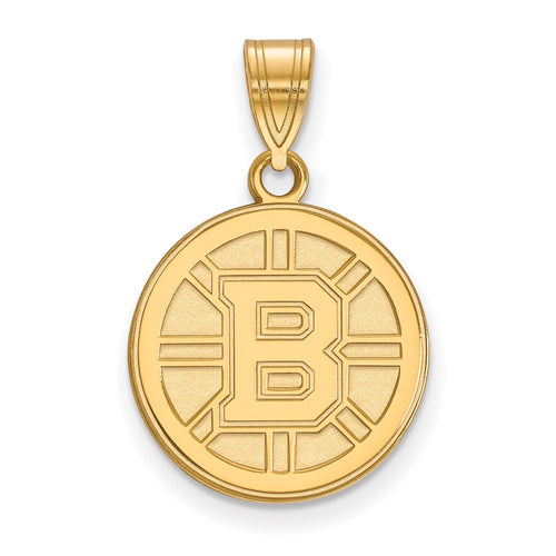 10k Gold NHL LogoArt Boston Bruins Medium Pendant