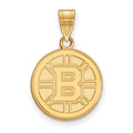 Sterling Silver Gold-plated NHL LogoArt Boston Bruins Medium Pendant