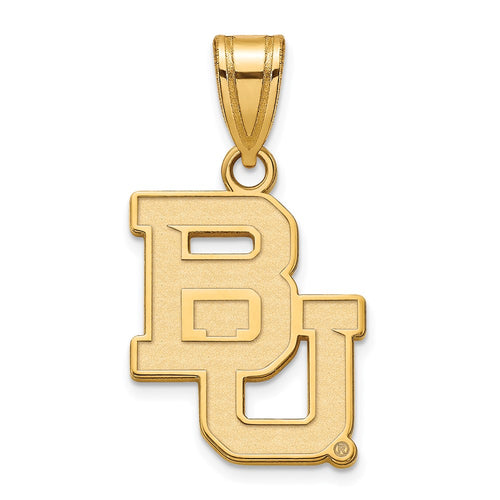 10k Gold LogoArt Baylor University Bears Medium Pendant