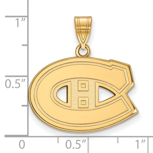 10k Gold NHL LogoArt Montreal Canadiens Medium Pendant