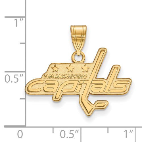 10k Gold NHL LogoArt Washington Capitals Medium Pendant