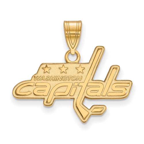 10k Gold NHL LogoArt Washington Capitals Medium Pendant
