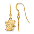 Sterling Silver Gold-plated LogoArt Creighton University Bluejay Small Dangle Wire Earrings