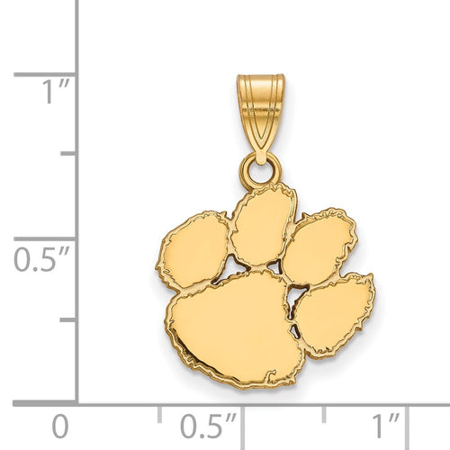 10k Gold LogoArt Clemson University Tiger Paw Medium Pendant