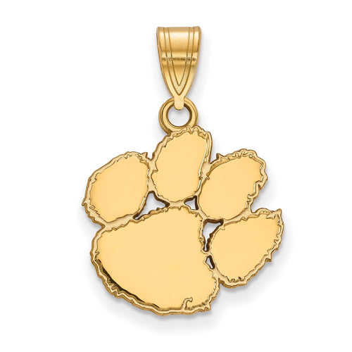 10k Gold LogoArt Clemson University Tiger Paw Medium Pendant