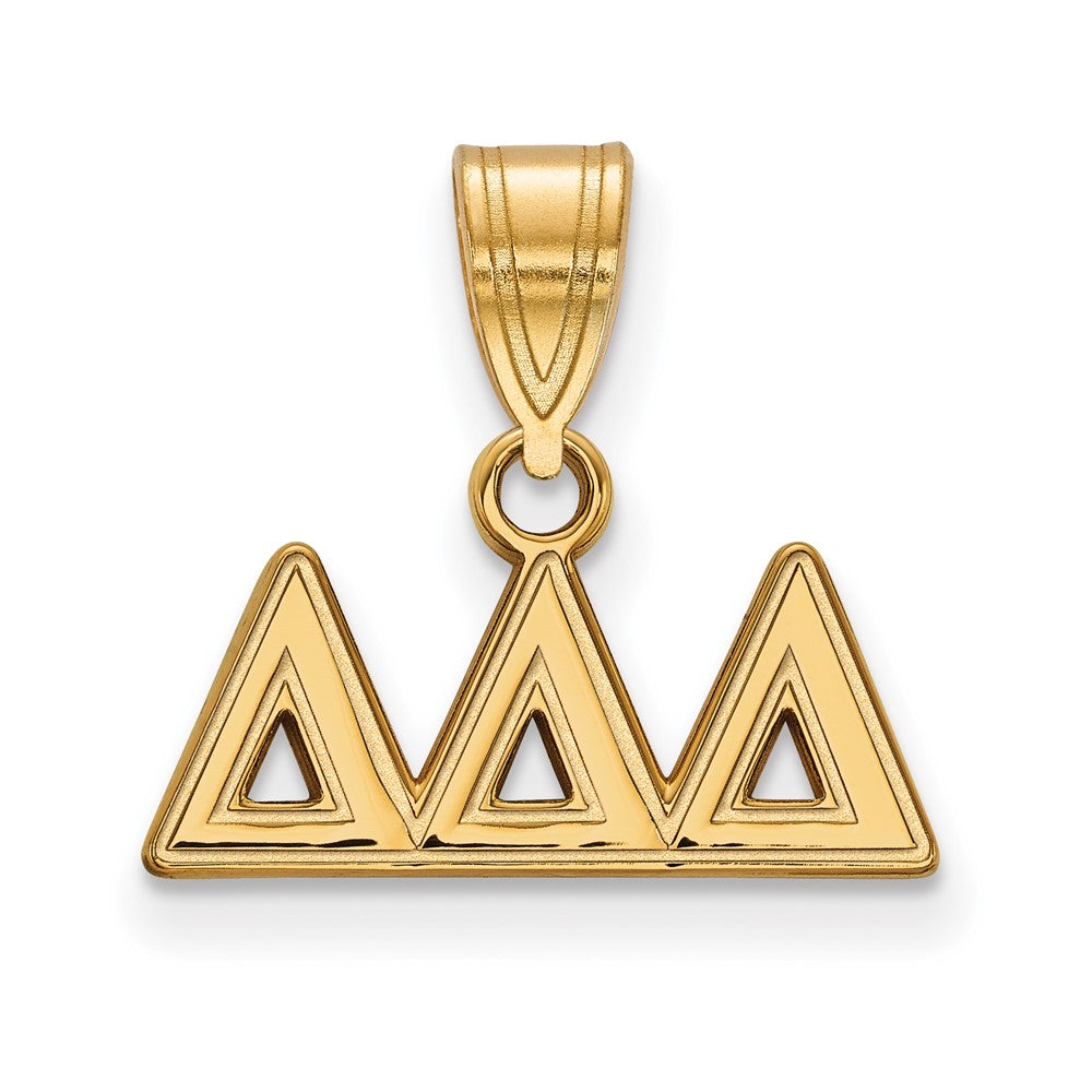 Sterling Silver Gold-plated LogoArt Delta Delta Delta Sorority Greek Letters Medium Pendant