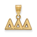 Sterling Silver Gold-plated LogoArt Delta Delta Delta Sorority Greek Letters Medium Pendant