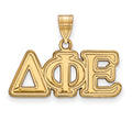Sterling Silver Gold-plated LogoArt Delta Phi Epsilon Sorority Greek Letters Medium Pendant