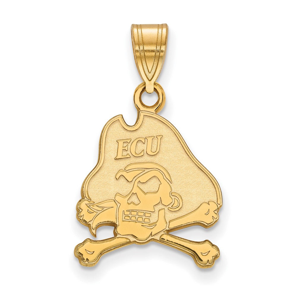 10k Gold LogoArt East Carolina University Pirate Medium Pendant