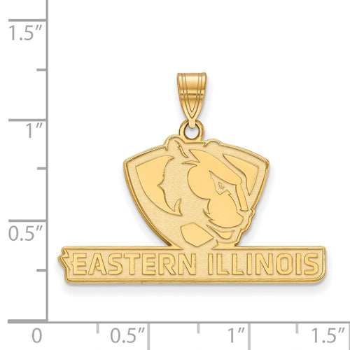 10k Gold LogoArt Eastern Illinois University Large Pendant