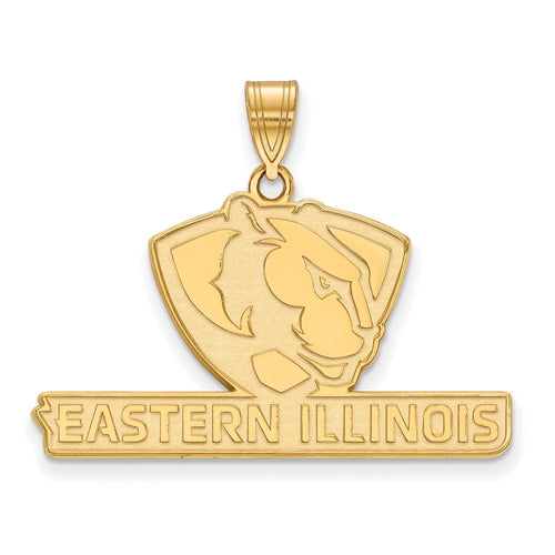 10k Gold LogoArt Eastern Illinois University Large Pendant