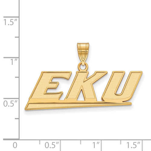 10k Gold LogoArt Eastern Kentucky University E-K-U Medium Pendant