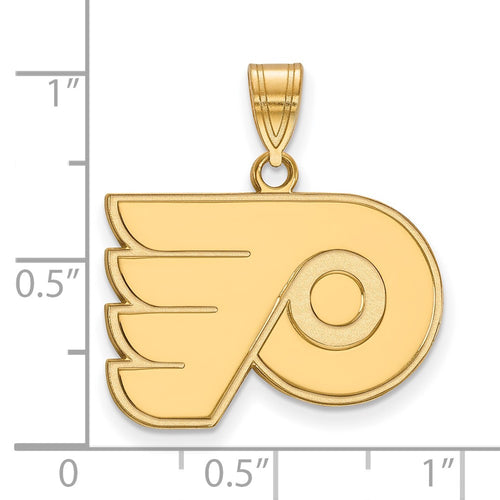 10k Gold NHL LogoArt Philadelphia Flyers Medium Pendant