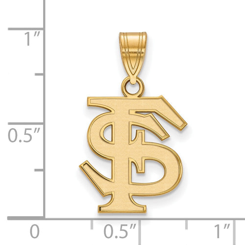 10k Gold LogoArt Florida State University F-S Medium Pendant