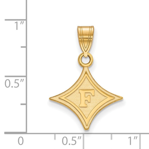 10k Gold LogoArt Furman University Medium Pendant