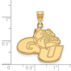 10k Gold LogoArt Gonzaga University G-U Bulldog Large Pendant