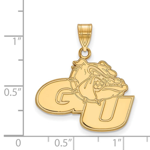 10k Gold LogoArt Gonzaga University G-U Bulldog Large Pendant