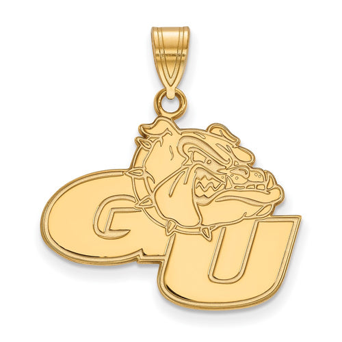 10k Gold LogoArt Gonzaga University G-U Bulldog Large Pendant
