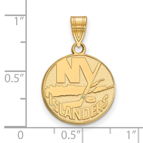 10k Gold NHL LogoArt New York Islanders Medium Pendant