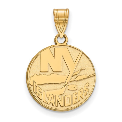 10k Gold NHL LogoArt New York Islanders Medium Pendant