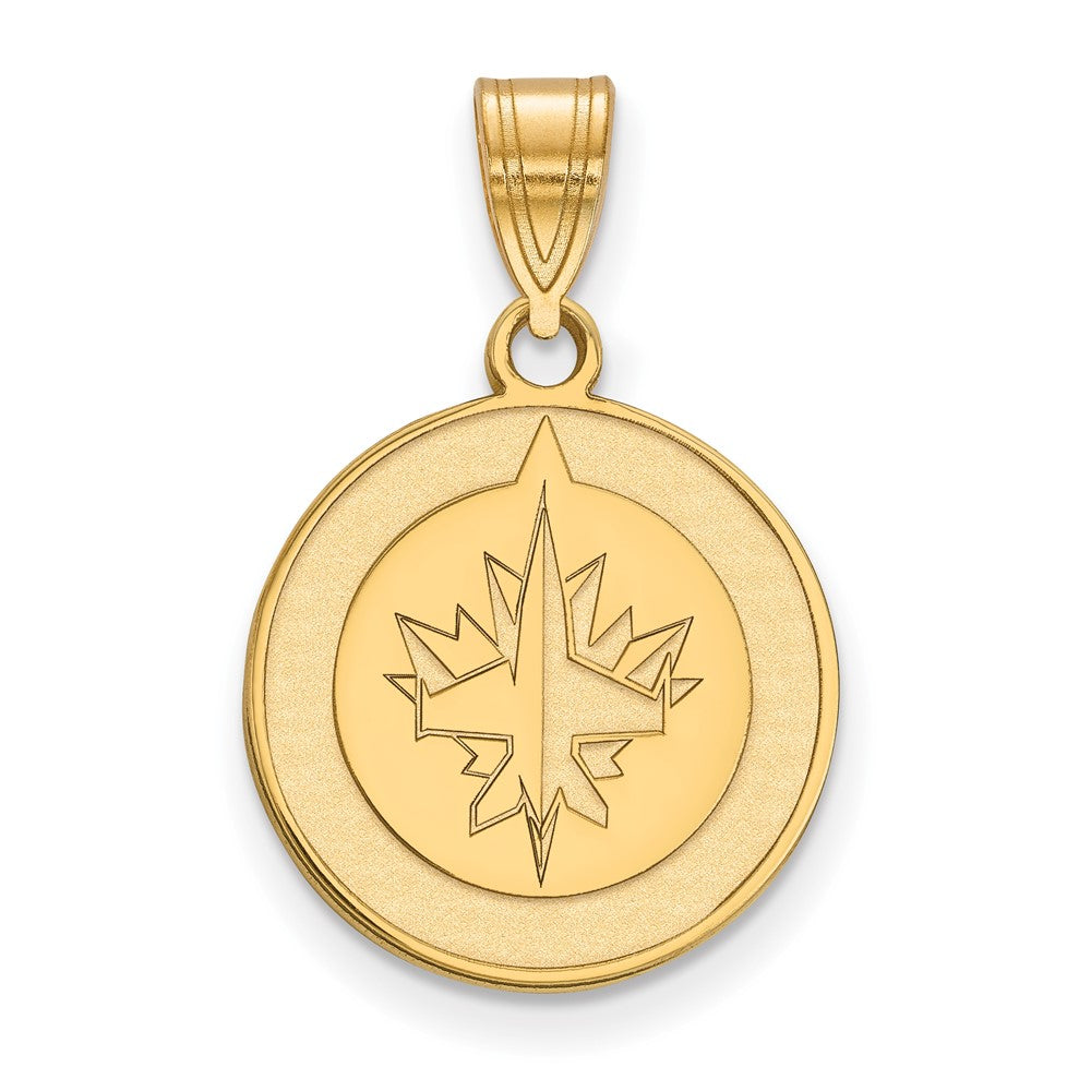 Sterling Silver Gold-plated NHL LogoArt Winnipeg Jets Medium Pendant