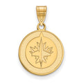 Sterling Silver Gold-plated NHL LogoArt Winnipeg Jets Medium Pendant