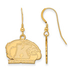 Sterling Silver Gold-plated LogoArt Kent State University Small Dangle Wire Earrings
