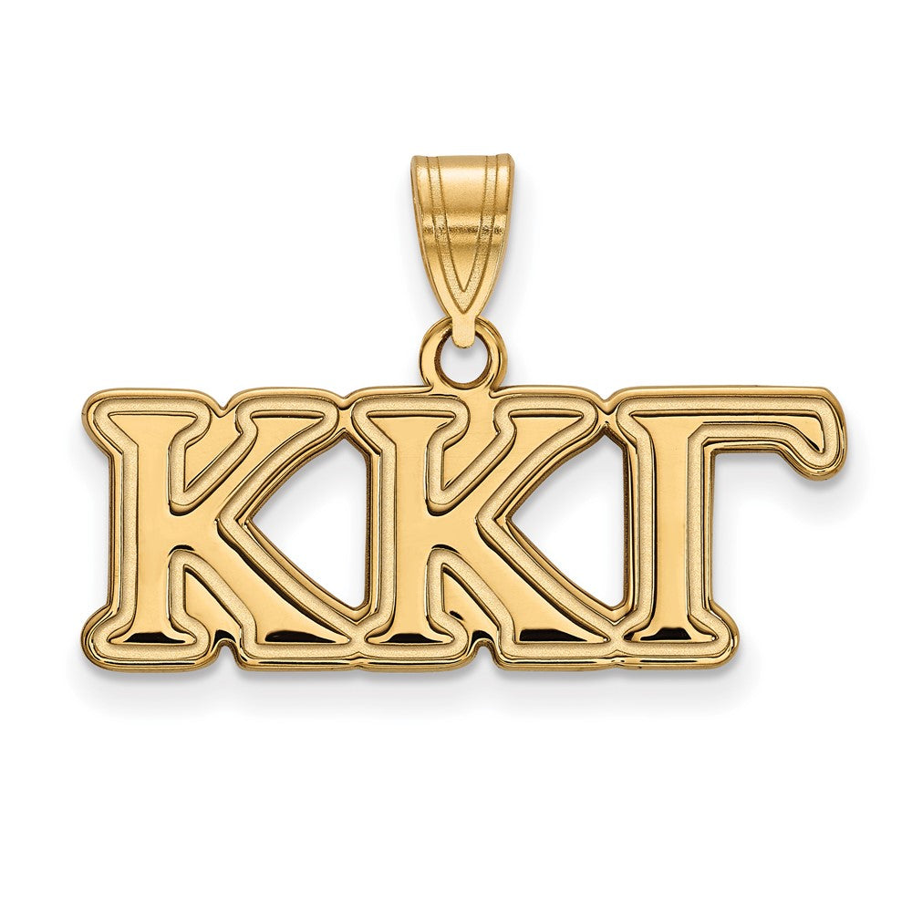 Sterling Silver Gold-plated LogoArt Kappa Kappa Gamma Sorority Greek Letters Medium Pendant
