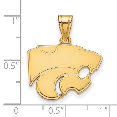 10k Gold LogoArt Kansas State University Wildcat Medium Pendant