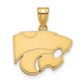 Sterling Silver Gold-plated LogoArt Kansas State University Wildcat Medium Pendant