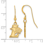 Sterling Silver Gold-plated LogoArt Lehigh University Small Dangle Wire Earrings