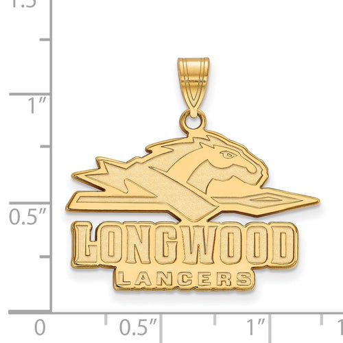10k Gold LogoArt Longwood University Lancers Large Pendant