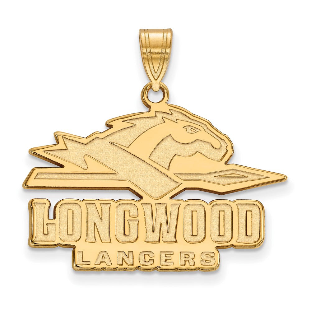 Sterling Silver Gold-plated LogoArt Longwood University Lancers Large Pendant