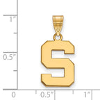 10k Gold LogoArt Michigan State University Letter S Medium Pendant