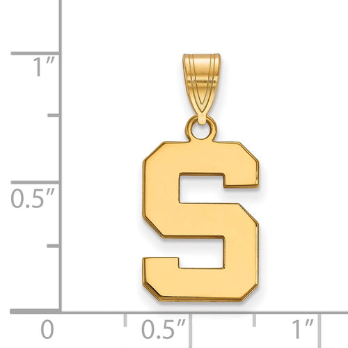 10k Gold LogoArt Michigan State University Letter S Medium Pendant