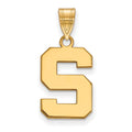 14k Gold LogoArt Michigan State University Letter S Medium Pendant