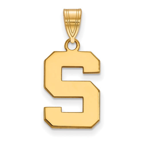 10k Gold LogoArt Michigan State University Letter S Medium Pendant