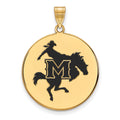 Sterling Silver Gold-plated LogoArt McNeese State University Extra Large Enameled Disc Pendant