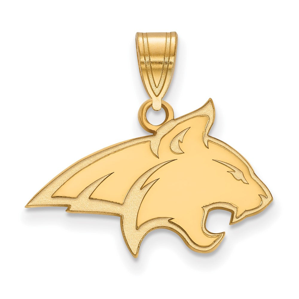 Sterling Silver Gold-plated LogoArt Montana State University Bobcat Medium Pendant