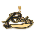 Sterling Silver Gold-plated LogoArt Mt Union College Raiders Extra Large Enameled Pendant